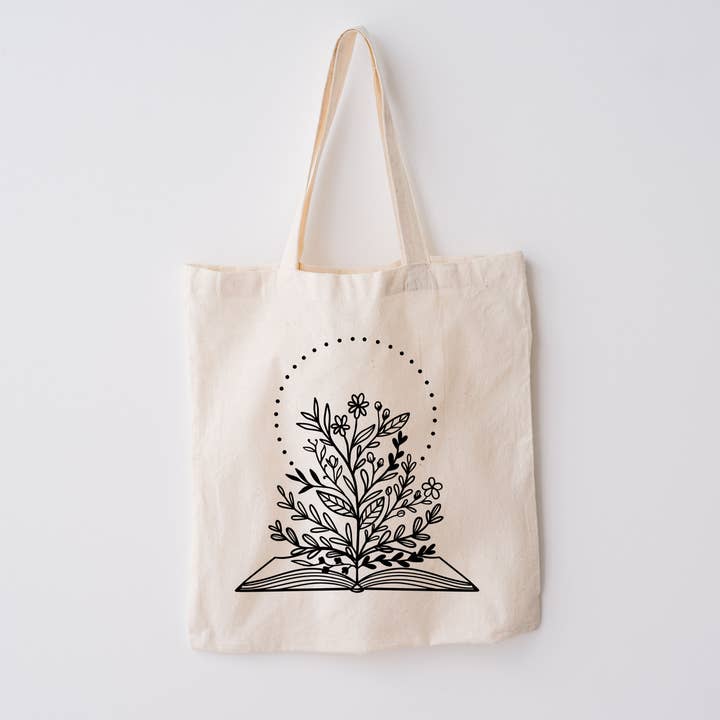 Tragetasche mit Blumen und Büchern für den Großhandel von Bag It Up Boutique