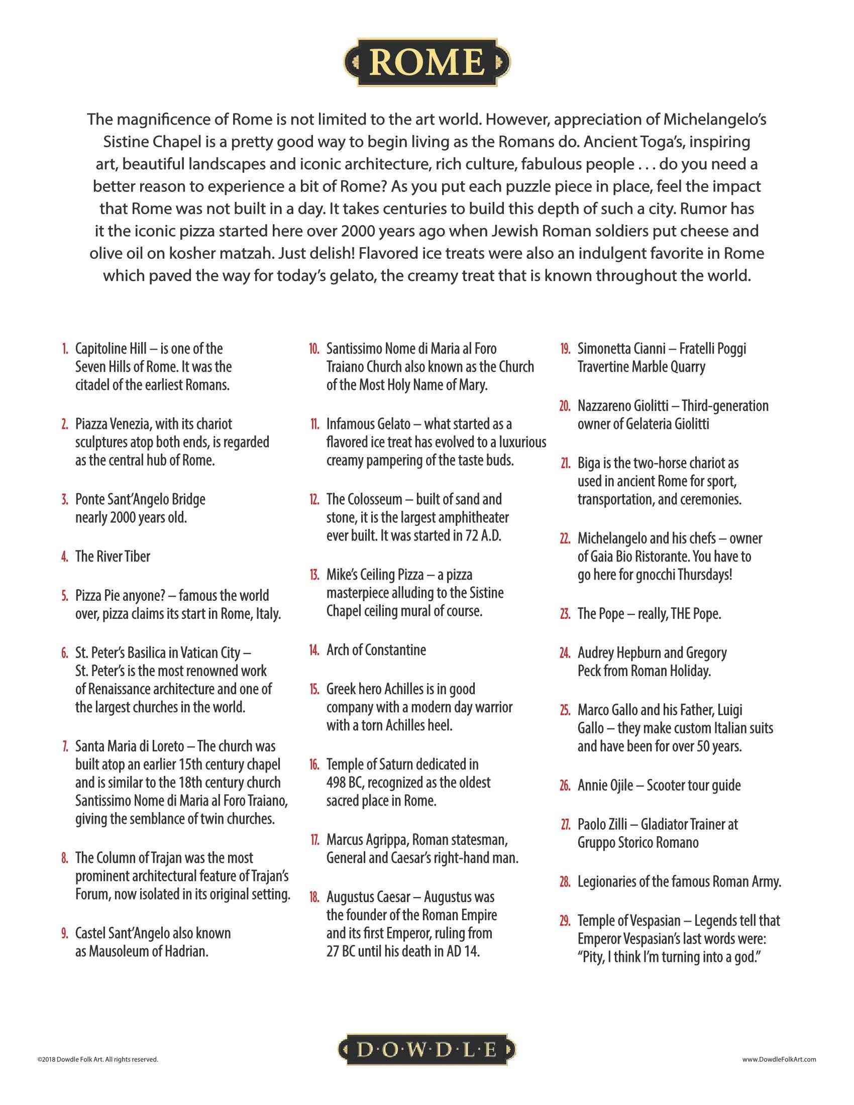 Boardwalk Puzzle Company - Wholesale Puzzle - Adult - Rome - 500 Piece3