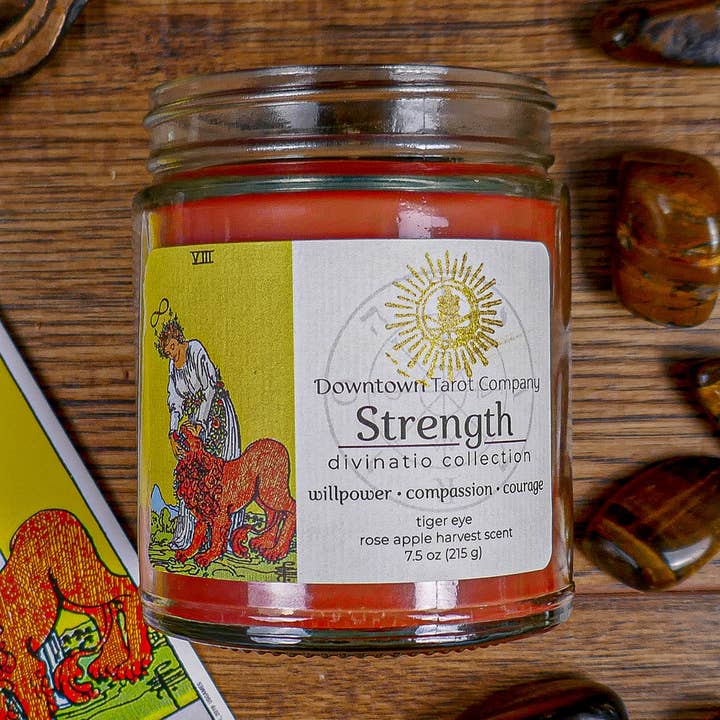 Downtown Tarot Company - Wholesale Jar/Filled Candle - Tarot Candle - Strength0