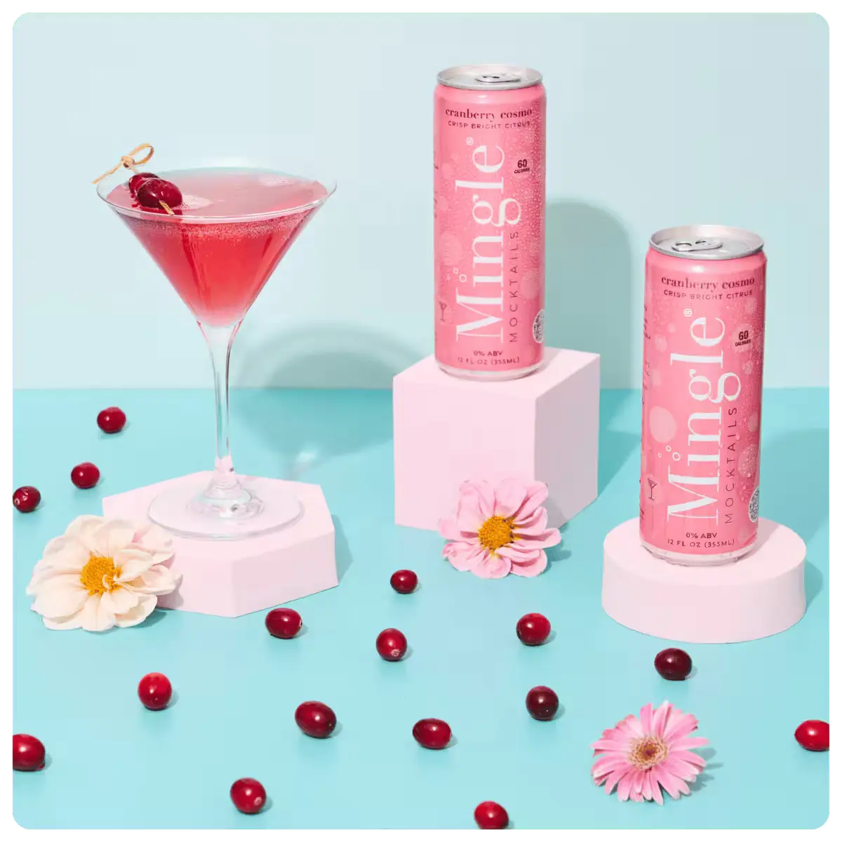 Mingle Mocktails - Wholesale Non-Alcoholic Aperitif/Mocktail - Cranberry Cosmo Mocktail2