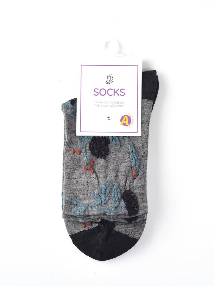 Funkyrel® Atzbranding Limited - Wholesale Socks - Women's - Rufia – Capsule Floral Pattern Crew Socks