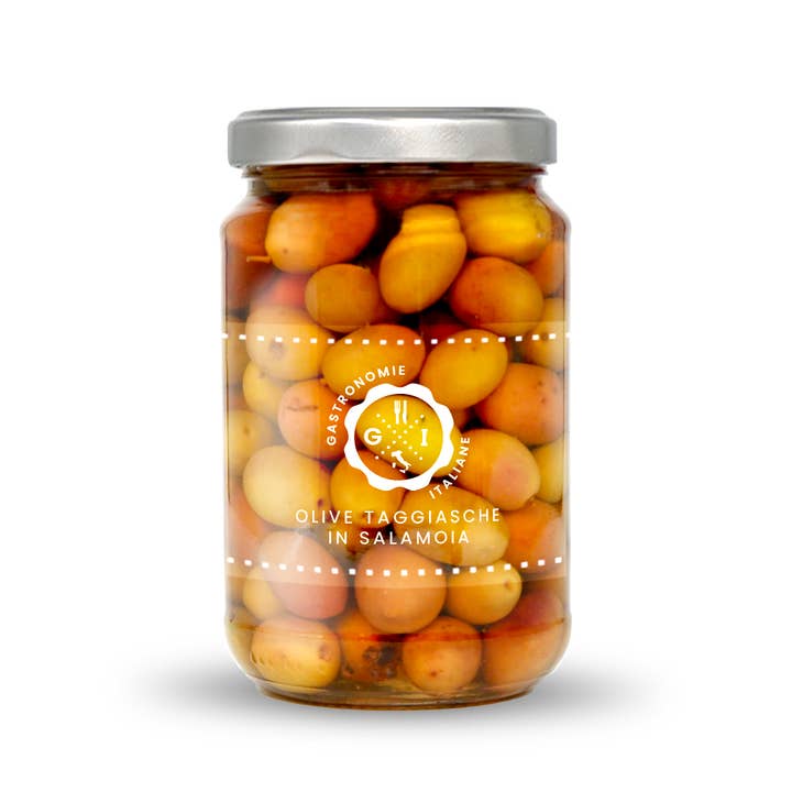 Azeitonas Taggiasche inteiras em Salmoura 314 ml por atacado de Gastronomie Italiane