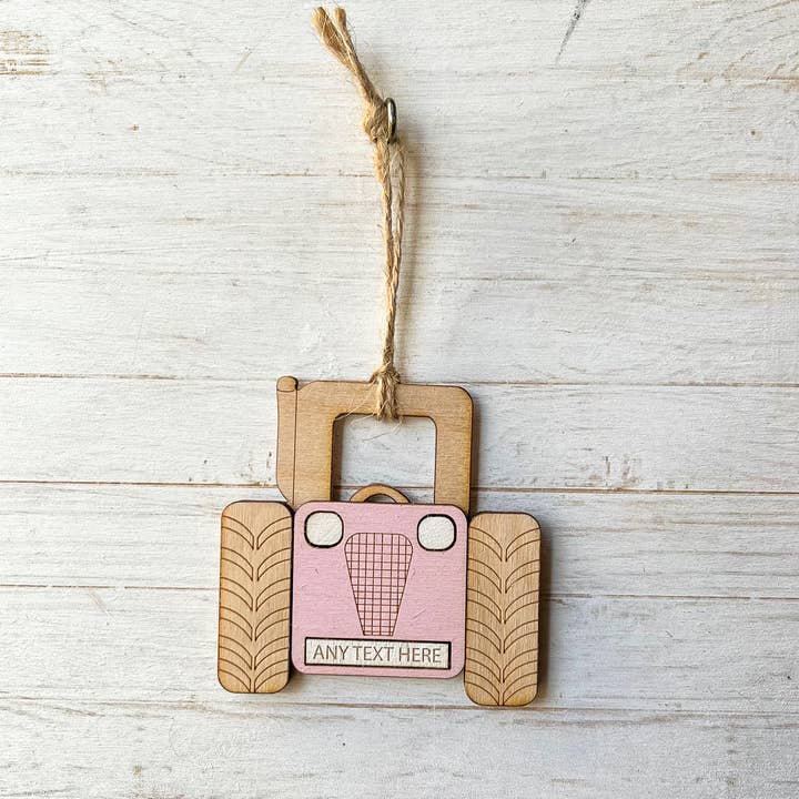 Gorgeous Little Bits Ltd – wholesale Ornament – Tractor Custom Engraved Location Hanging Decoration5