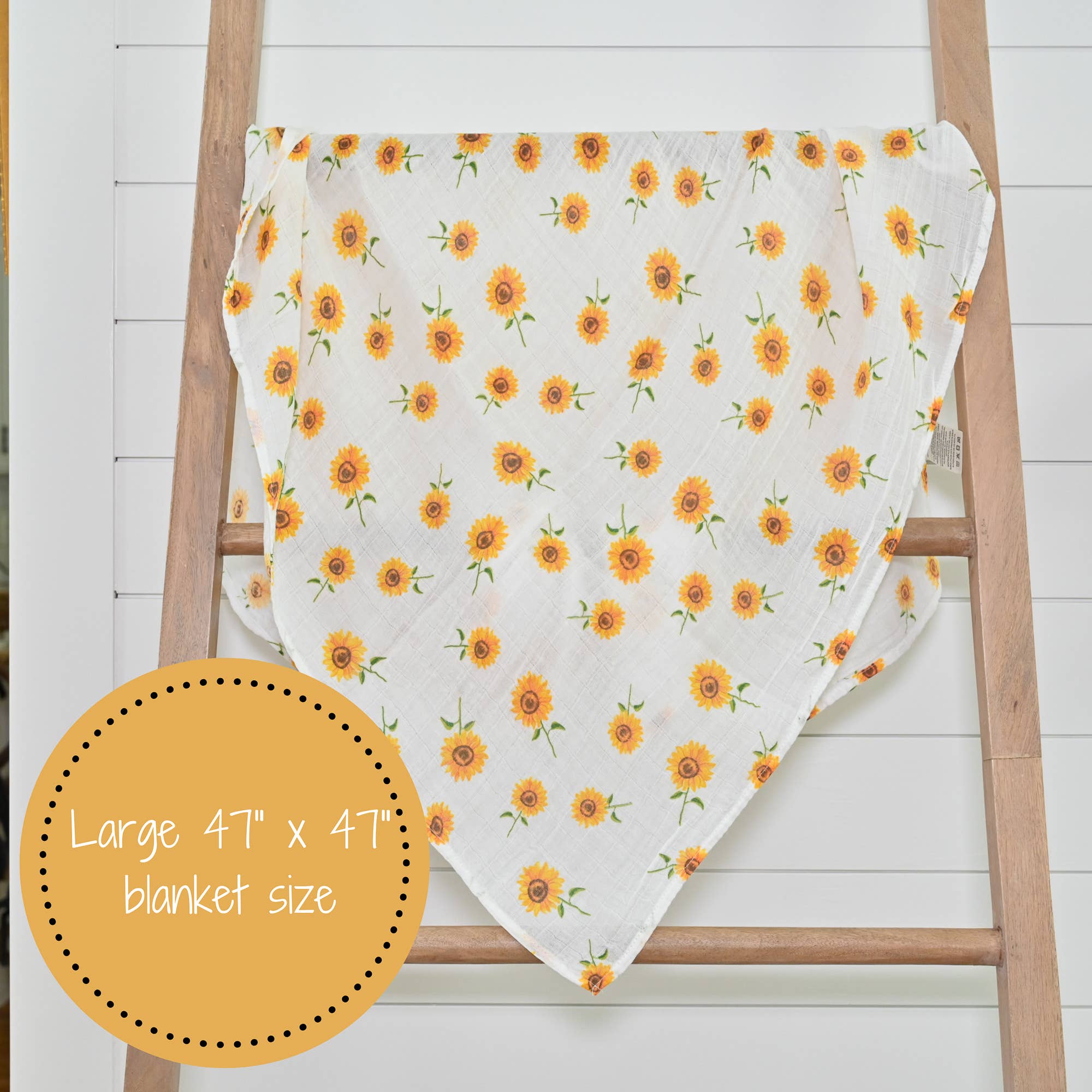 LollyBanks - Wholesale Swaddle - Baby - Sunflower Fields Baby Muslin Swaddle Blanket6