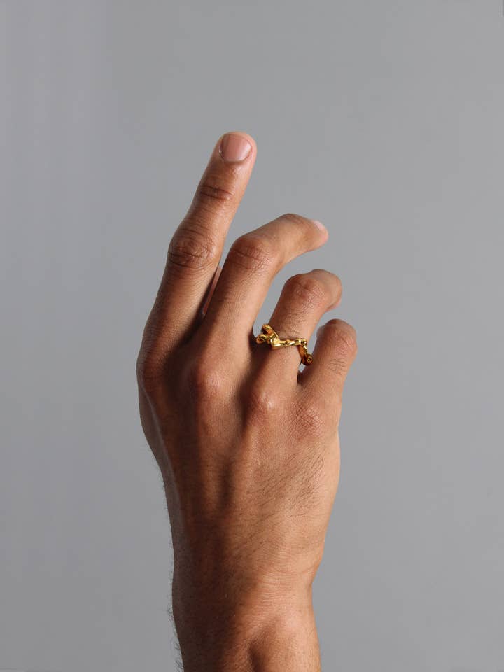 Bague Anthill, or vermeil pour la vente par Sentient Jewelry