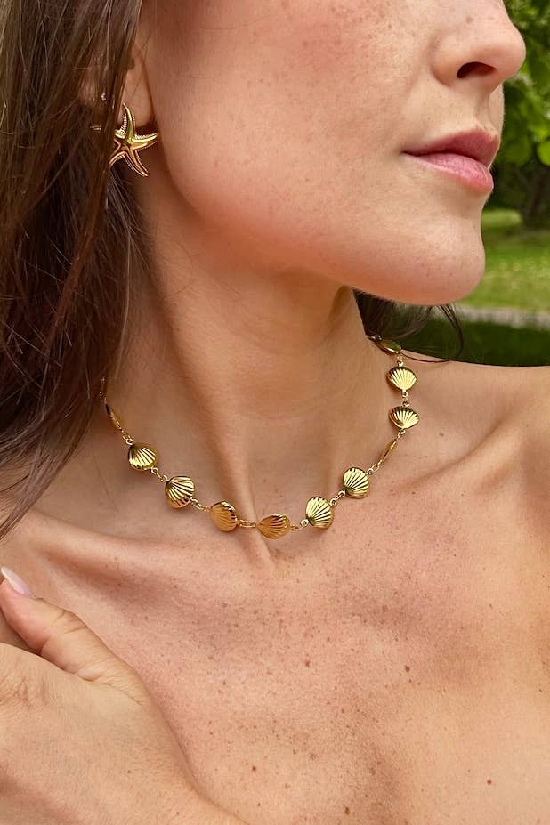 Gold Stainless steel necklaces 224AQ165 for wholesale on Faire0