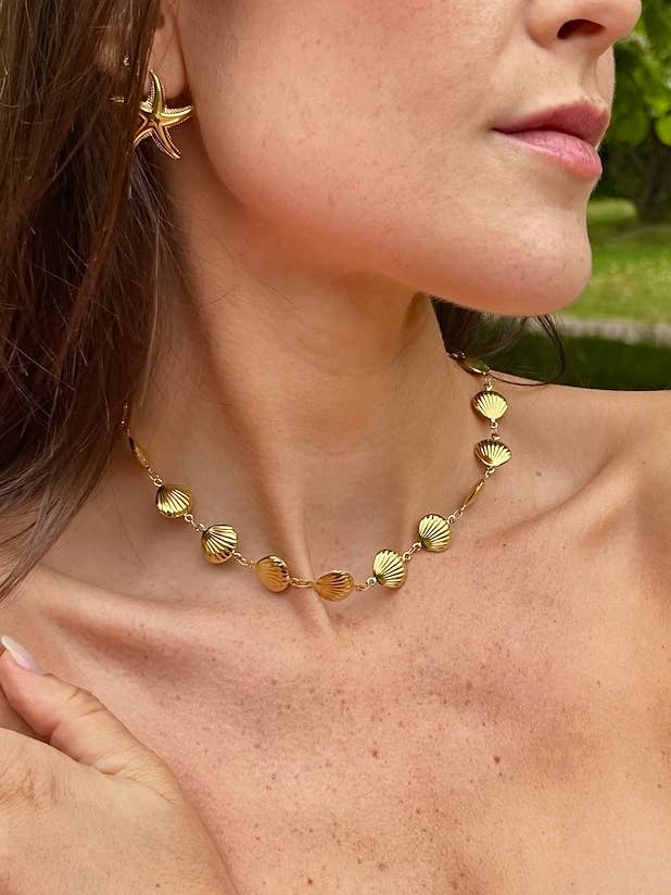 Stainless steel necklaces 224AQ165 for wholesale by BYREN | ÉLINE L'ATELIER