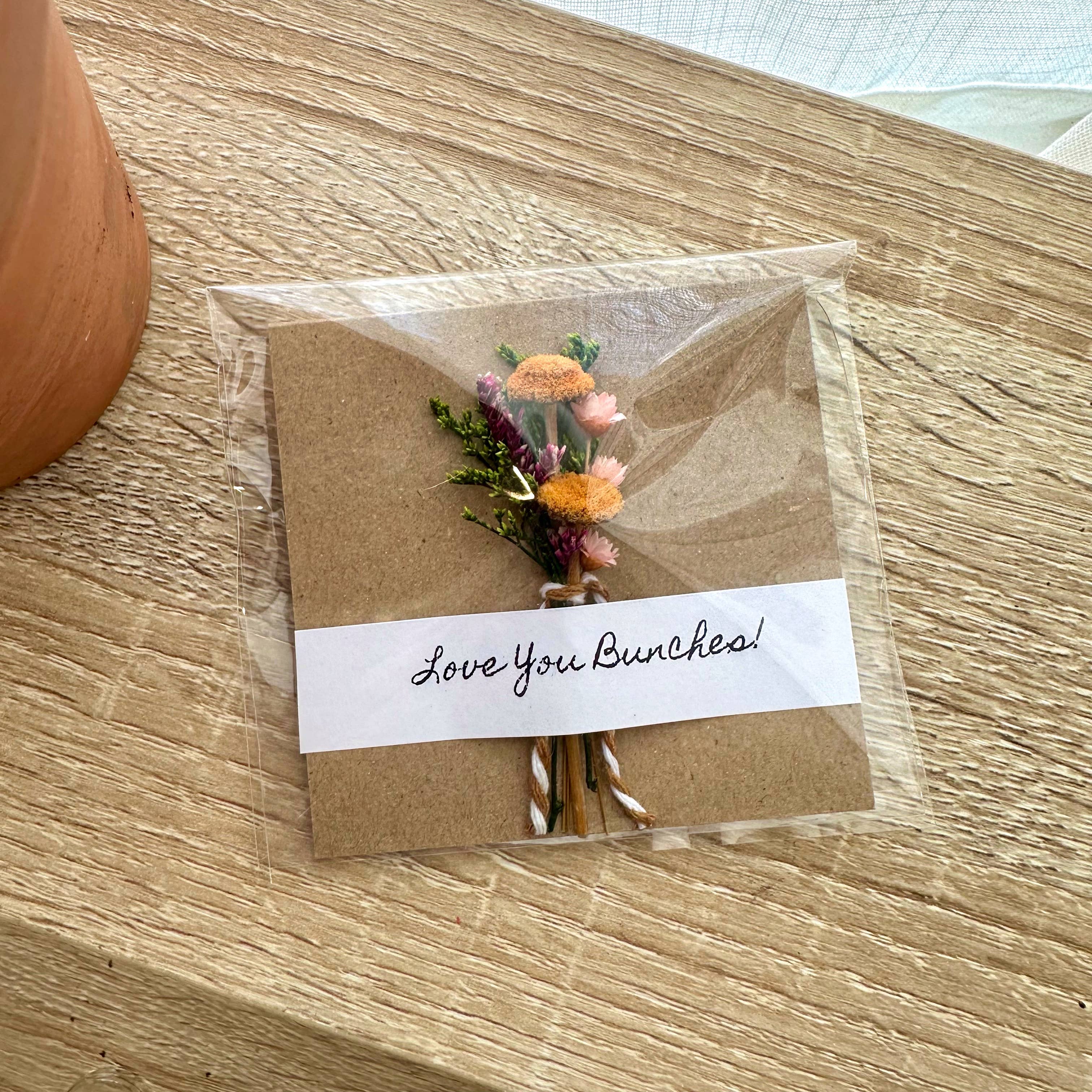 CA Studios - Wholesale Love Card - Love You Bunches Mini Orange Dried Floral Bouquet Card7