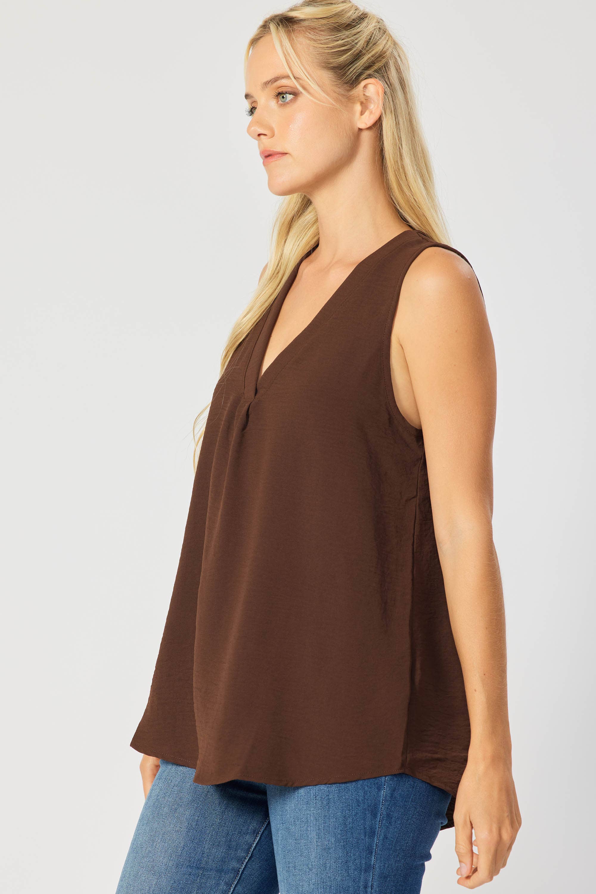 FSL Apparel - Wholesale Blouse - Women's - ST1560 - SOLID WOVEN V-NECK WORK WEAR CASUAL TOP9