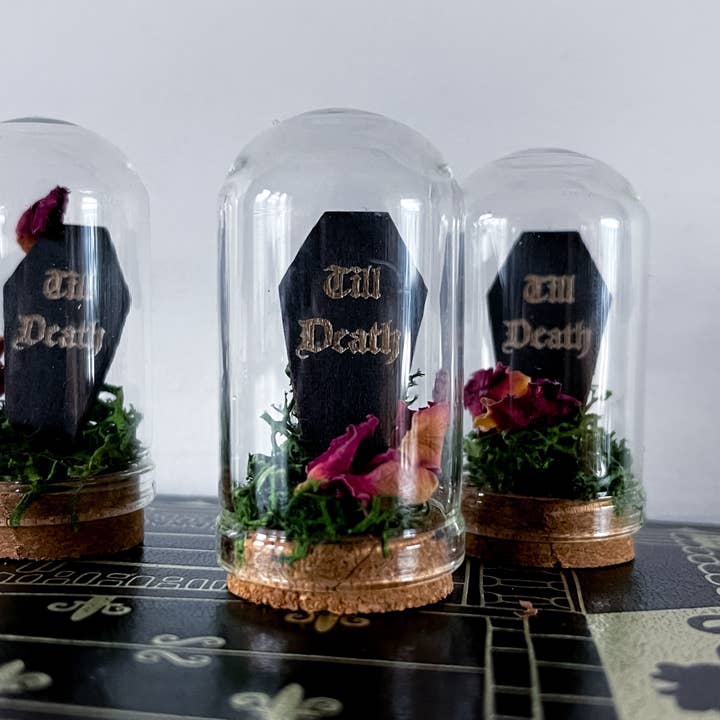 Autumn Alchemy – wholesale Decorative jar – Till death Coffin jar spooky valentines romance wedding3