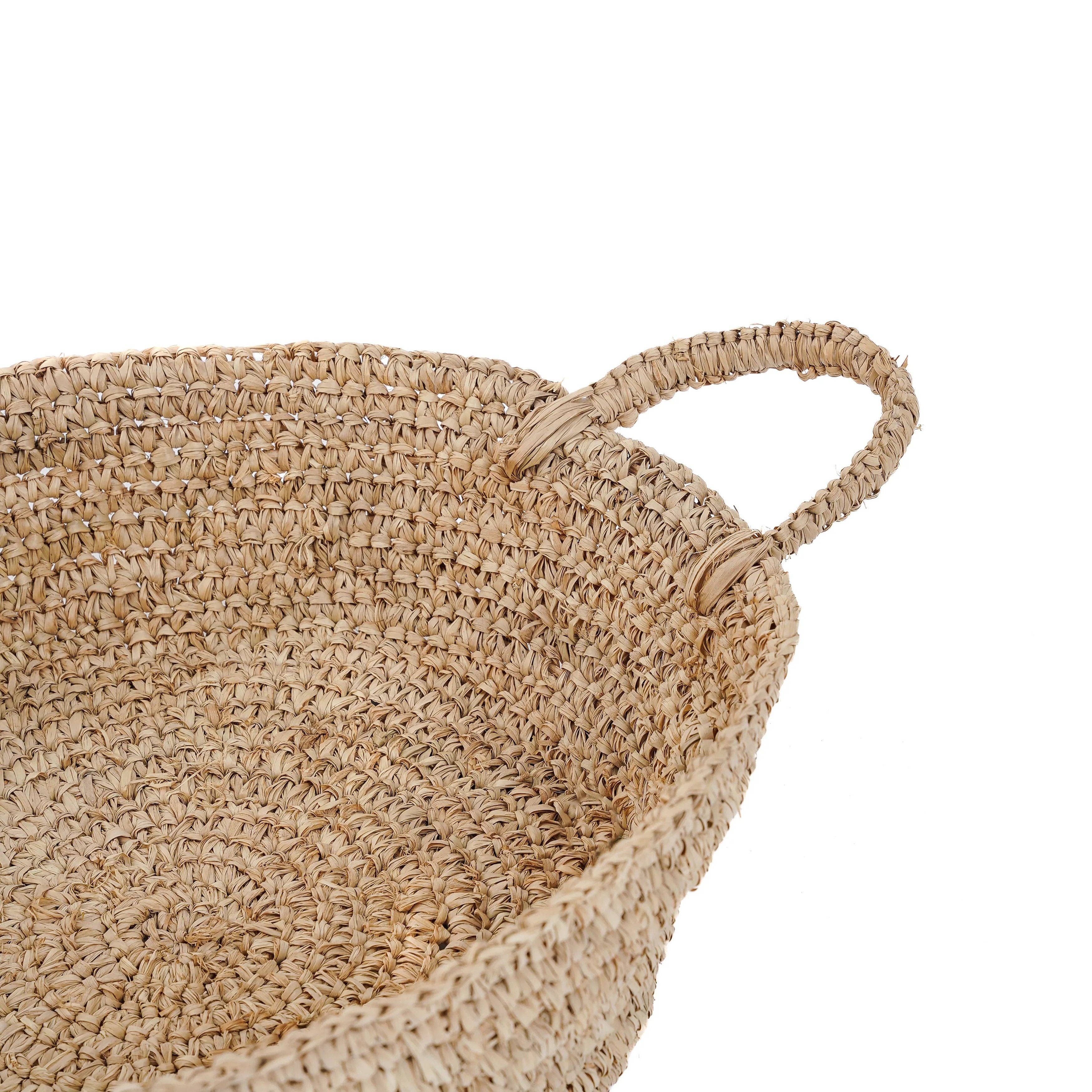 Bazar Bizar Living - Wholesale Decorative Tray - The Raffia Basket Trays - Natural - M4