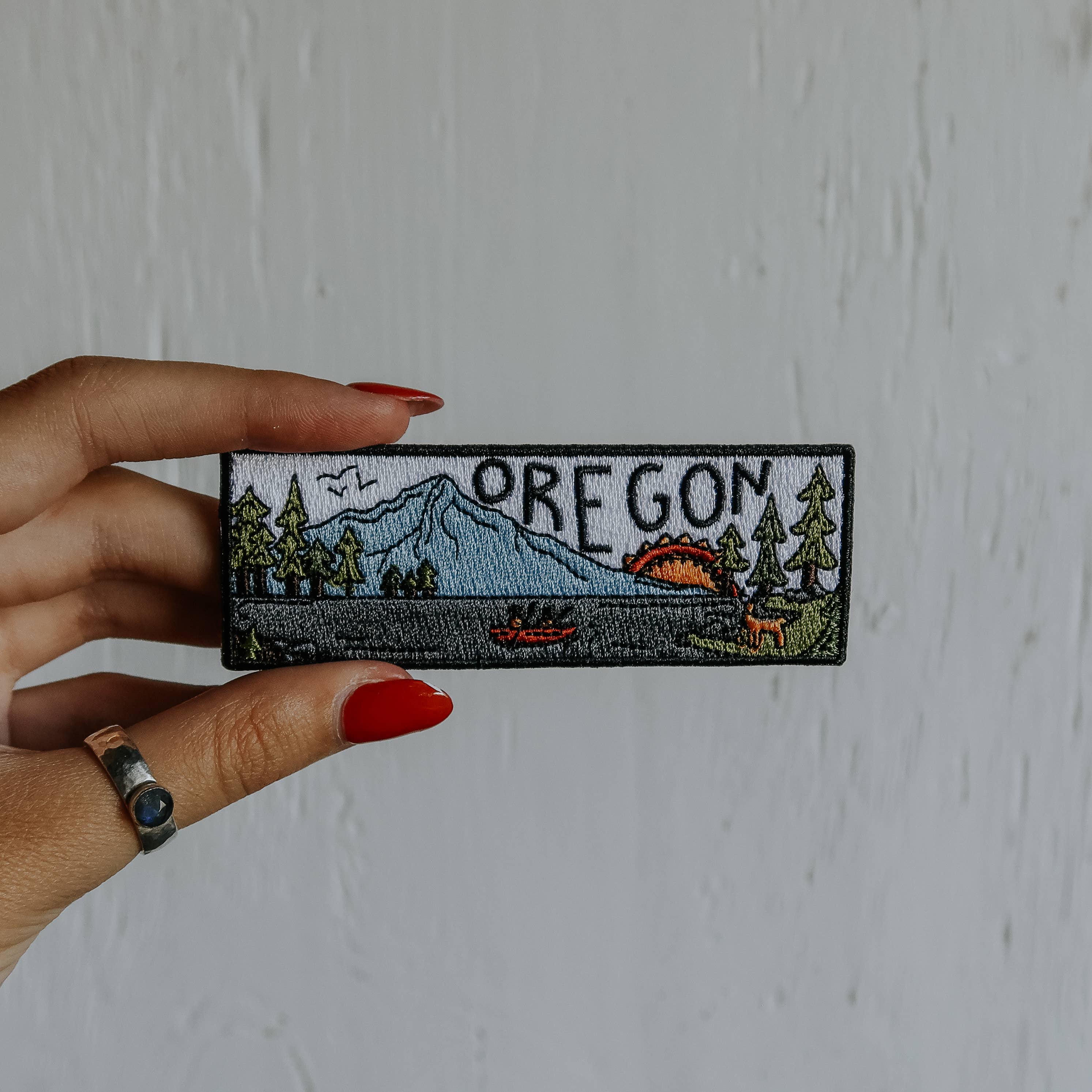 Sticker Girl - Vente Écusson - Écusson thermocollant rectangulaire brodé Oregon3