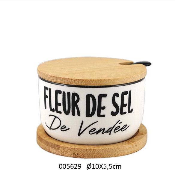Pote de Sal c/ Suporte de Bambu 'Convite Vendee' Ø10 X 5,5 cm por atacado de Faye