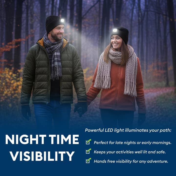 Uncanny Brands - Wholesale Beanie - Unisex - Therahaus by Therapedic Heated Beanie Hat with LED Headlight3