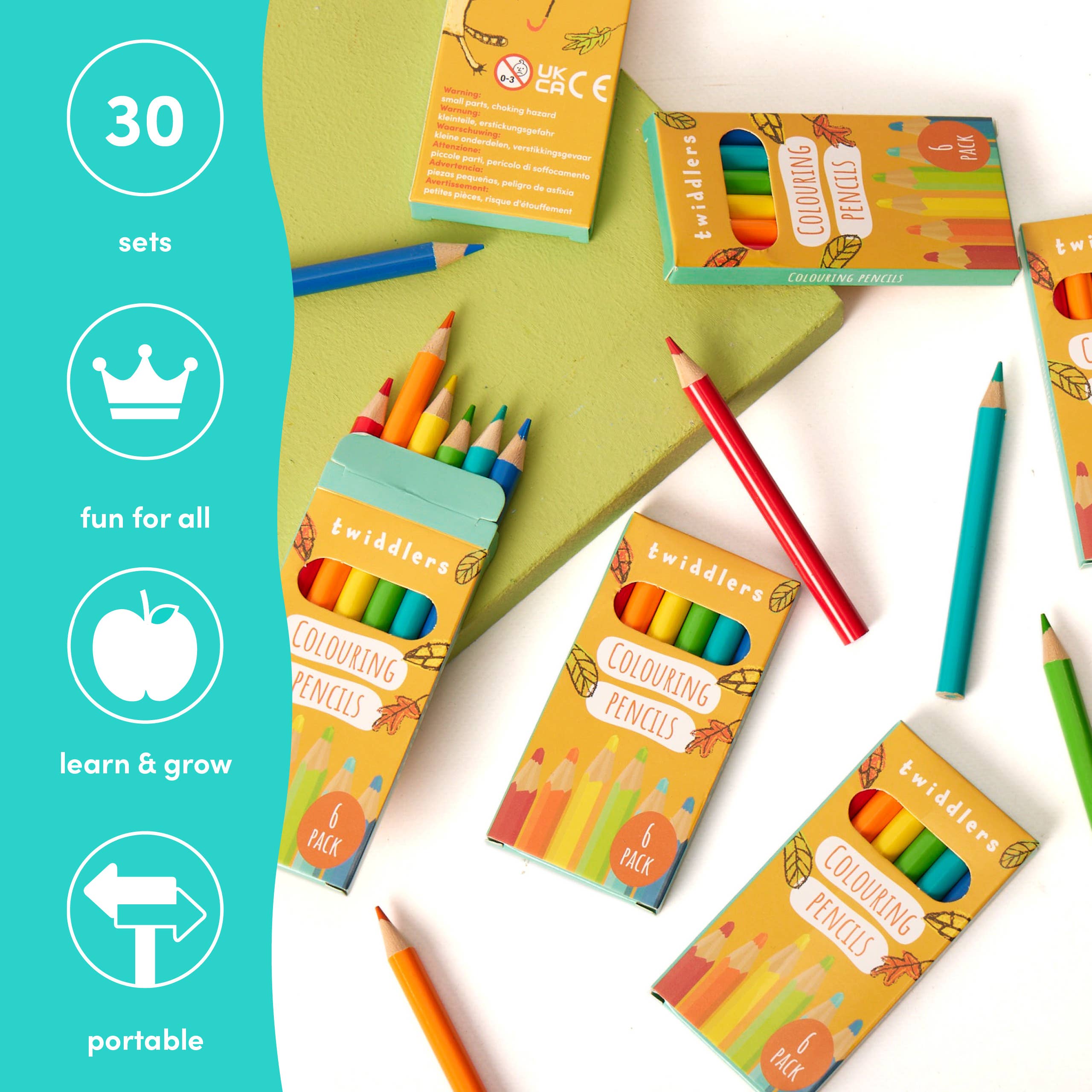 The Twiddlers - Wholesale Colored Pencil - 180 Colouring Pencils (30 Packs of 6)5