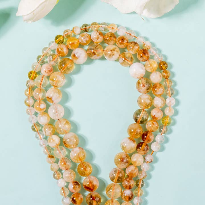 Confezione all'ingrosso di 3 fili | Citrino | Perline per gioielli per la vendita all'ingrosso da parte di Soothing Crystals Beads