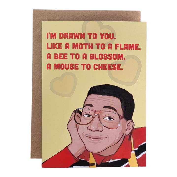 Thanks You're Welcome - Wholesale Love card - I'm Drawn to You Like a Mouse To Cheese - Urkel