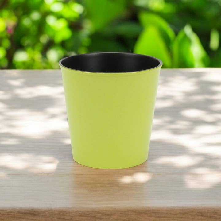 5" Lime Green Recycled Plastic Indoor Outdoor Pot Planter for wholesale by HomeRoots