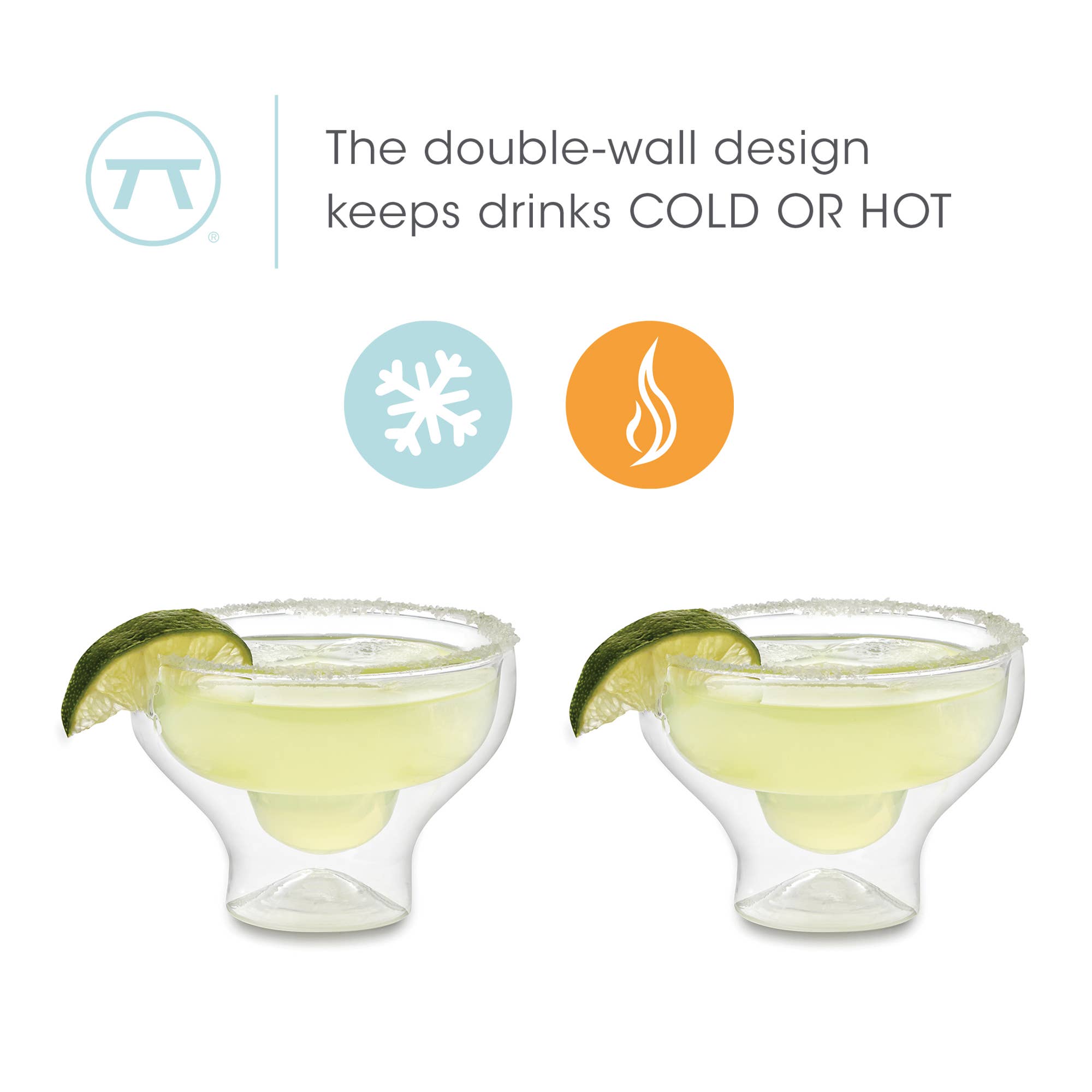 Fox Run Brands - Wholesale Cocktail/Liquor Glass - Outset Margarita Glasses, Set of 2, 4" x 3.25" x 3.5"8