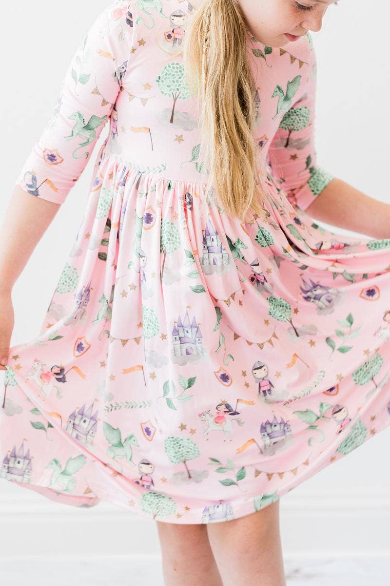 Mila & Rose - Wholesale Dress - Kids - Once Upon a Time 3/4 Sleeve Pocket Twirl Dress3