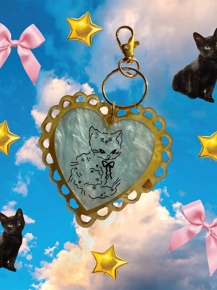 Cute Kitten Keychain for wholesale by No Guts No Glory Jewelry + Co