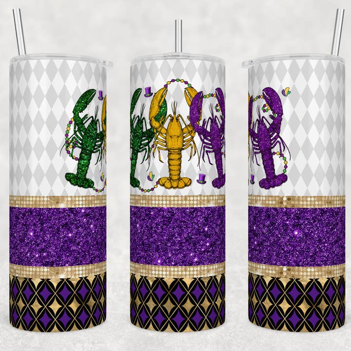 Sublimationsbecher Mardi Gras Crawfish, 20 Unzen für den Großhandel von Twisted T Creations