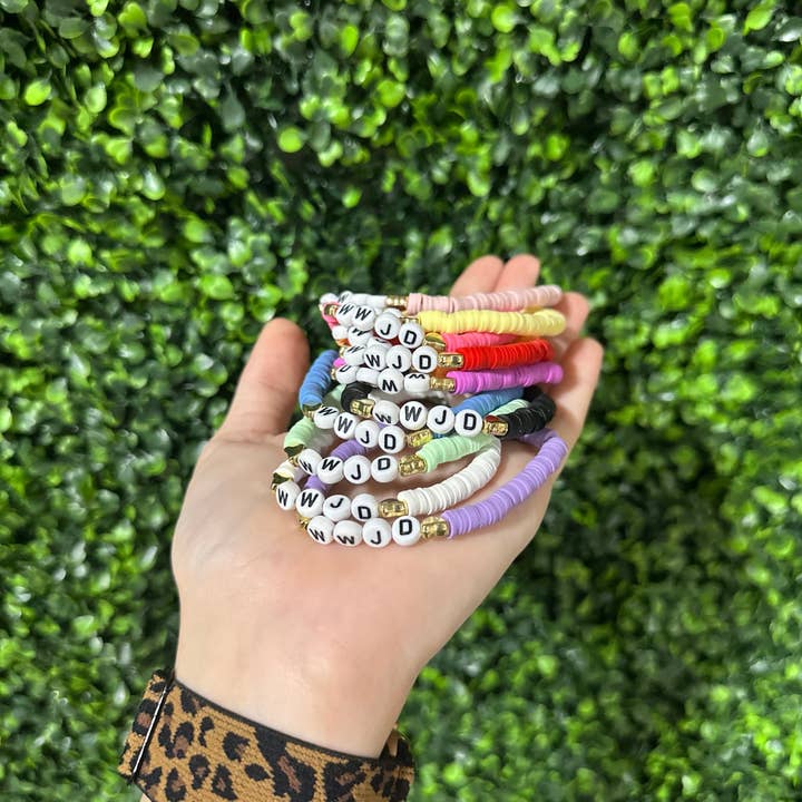 SMR Wholesale - Wholesale Beaded Bracelet - WWJD Clay Bracelet1