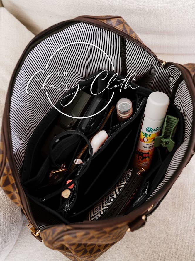 Tote Bag Purse Organizer Insert - Black RTS for wholesale by The Classy Cloth WS