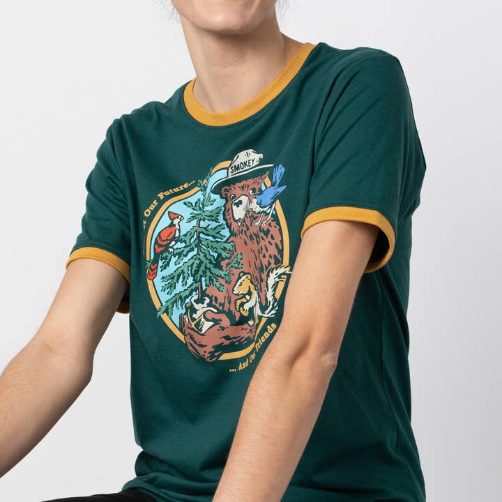 The Landmark Project - Wholesale Screen Printed T-Shirt - Unisex - Smokey's Friends Ringer Tee