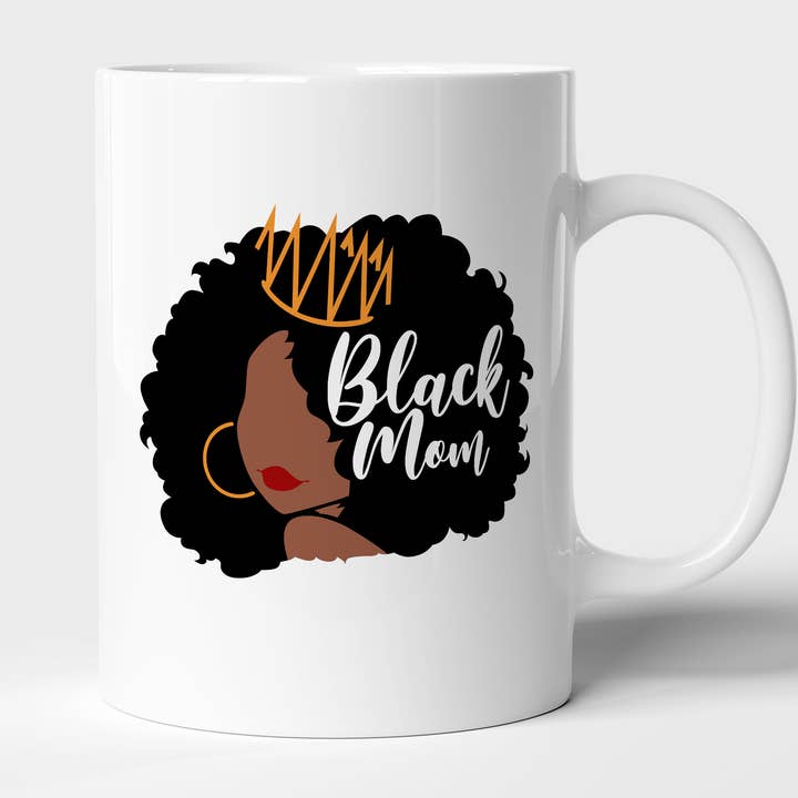 Black Mom Mug, Mothers Day Mug, Black Woman Mug, Afro Woman for wholesale by byMerryWorks