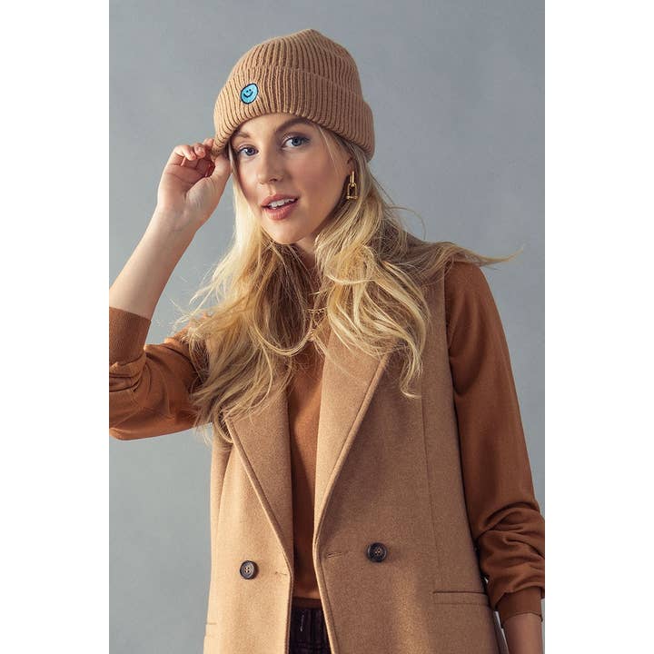 Fashion Week - Wholesale Beanie - Women's - SMILE EMBROIDERY BEANIE4