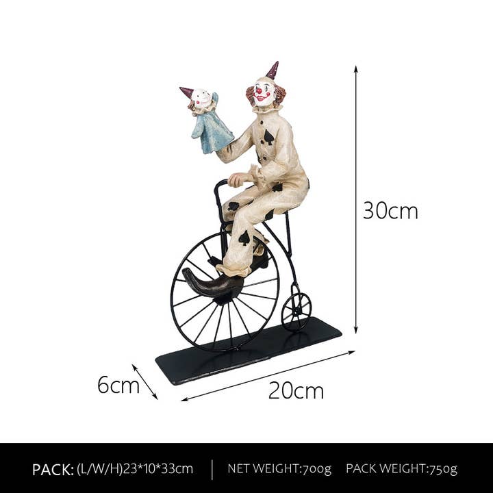 Liffy - Wholesale Decorative Figurine - Vintage Resin Circus Clown Figurine Home Decor2