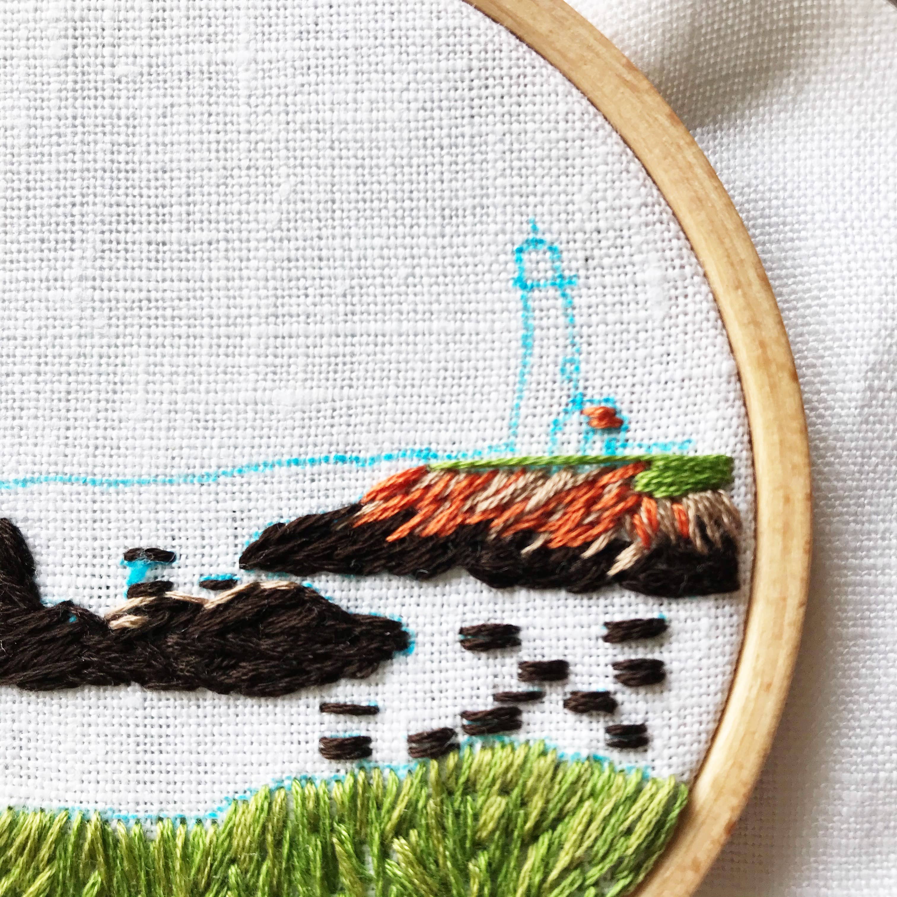 Rosanna Diggs Embroidery - Venta al por mayor Kits de costura - Lighthouse By the Bay kit de bordado a mano moderno7