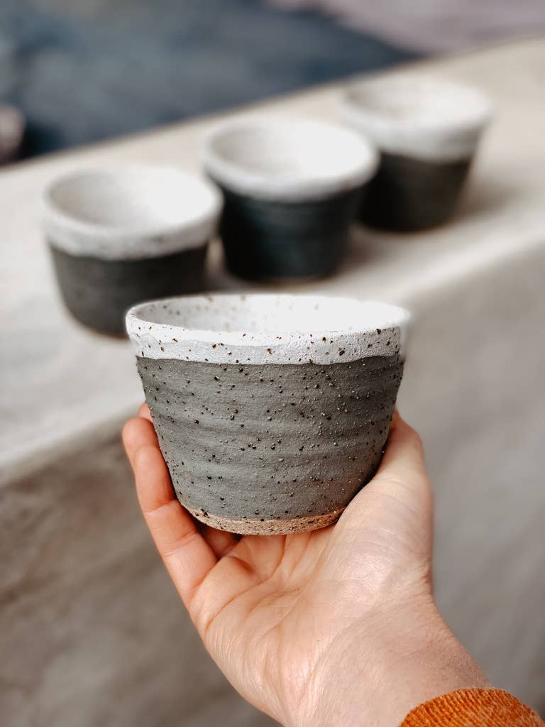 River Ceramics - Wholesale Coffee/Tea Cup - 'Moonglade' Cup - Handmade Stackable Cup Various Colours5