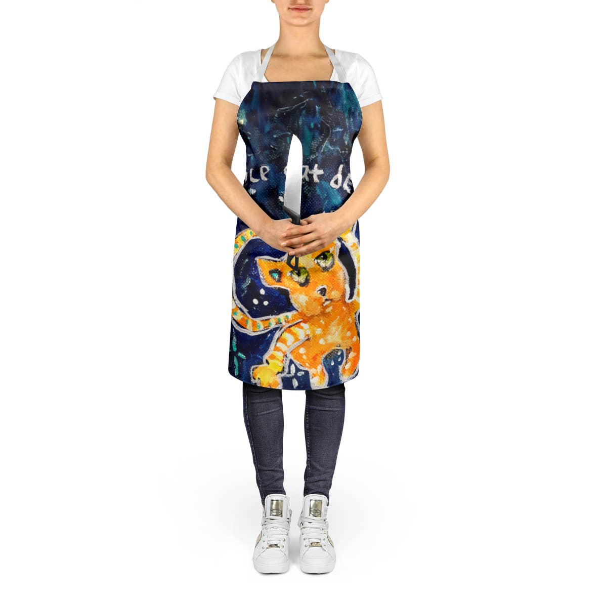 Caroline's Treasures – wholesale Apron – Space Cat Det Cat Kitchen Apron MW21333