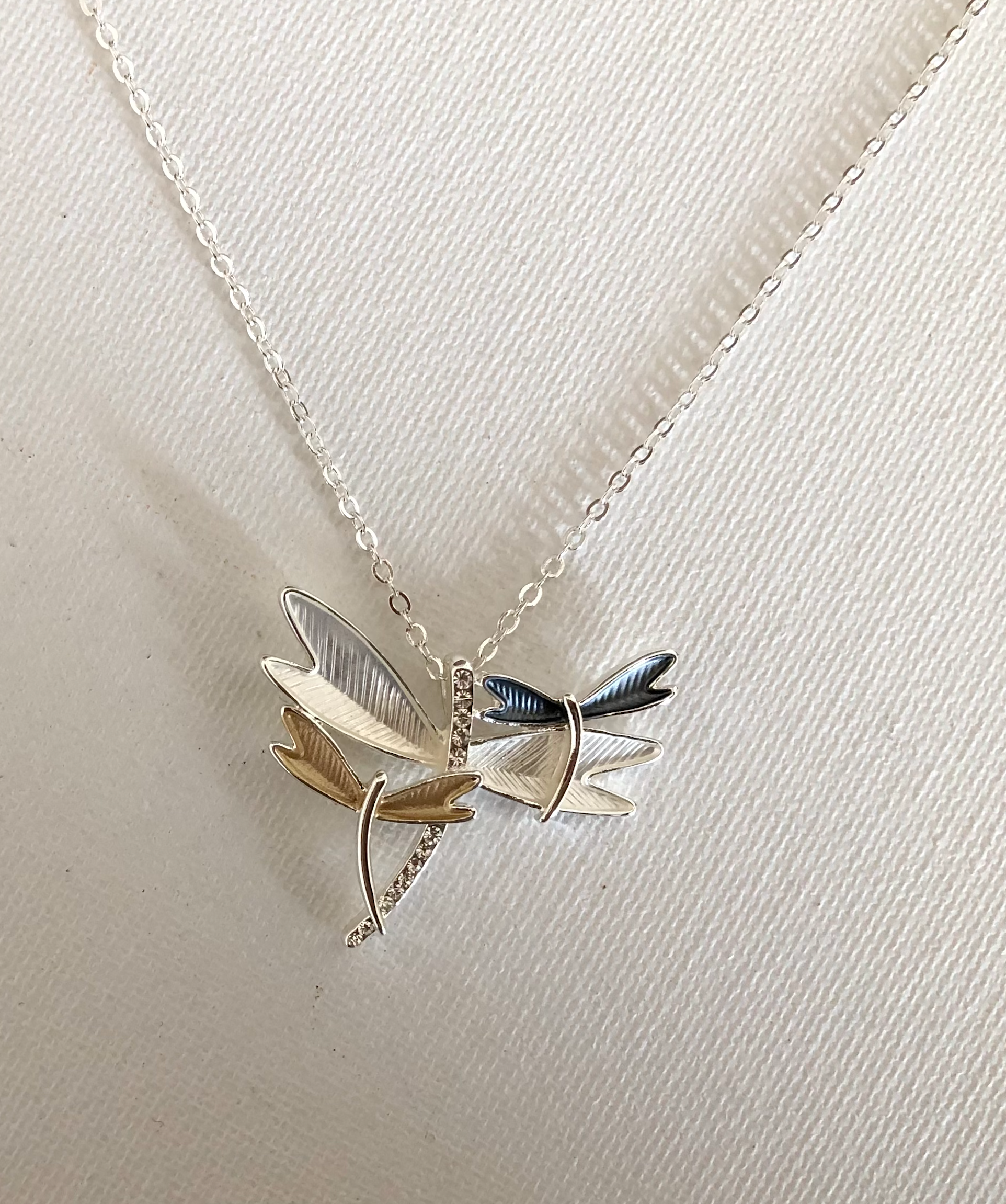 Carol Young Silver - Wholesale Pendant/Charm Necklace - Dragonfly jewelry w/CZ  Necklace in BOX1