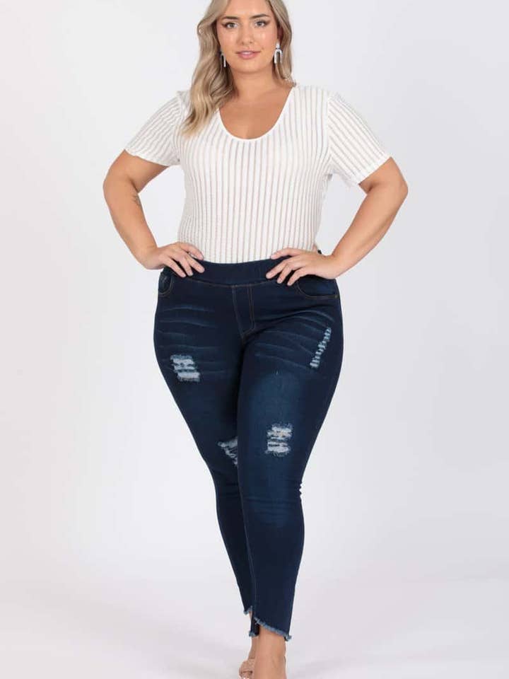 Pantalon jeggings en jean taille mi-haute grande taille - Lot de 6 pour la vente par Apparel Candy