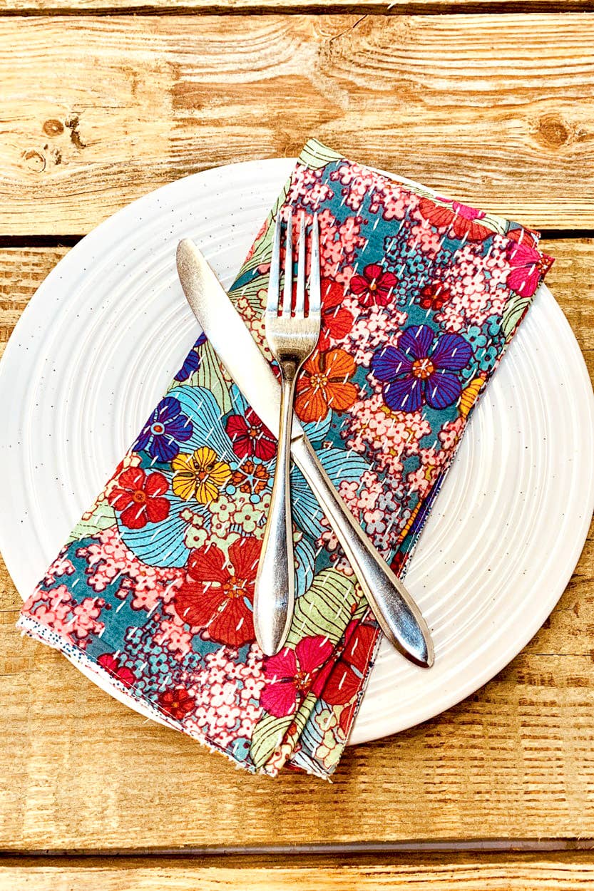 Sevya Handmade – wholesale Dinner & cloth napkin – Kantha Napkins, Set of 46