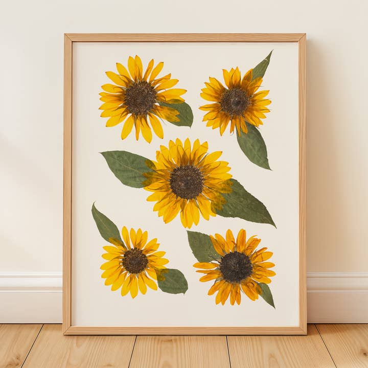 Hope Steinle Pressed Flower Art - Wholesale Art Print - Pressed Flower Fine Art Print - "Golden Glow"0