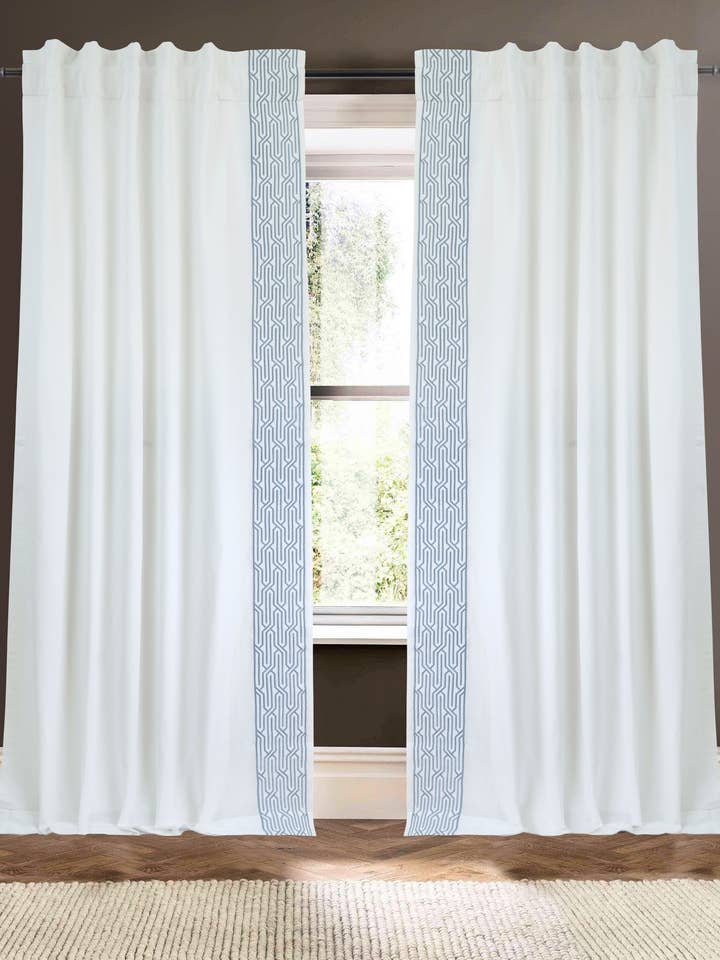 Echo White 96" Linnedug i bomuldsblanding gardin for engroshandel hos Creative Threads, Inc.