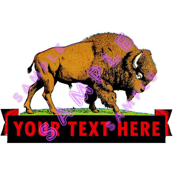 Customized Retro / Vintage Style Vinyl Sticker Bison 315 for wholesale by Hilda74 Retro Designs