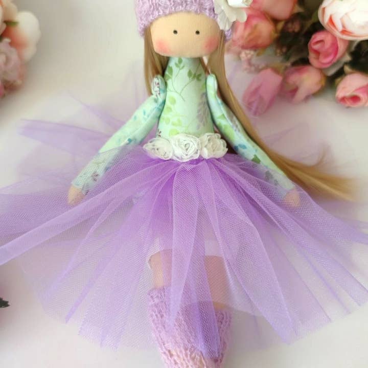 ChernikovaNataliya - Wholesale Doll - Kids - Handmade Lilac Ballerina Rag Doll, Fabric