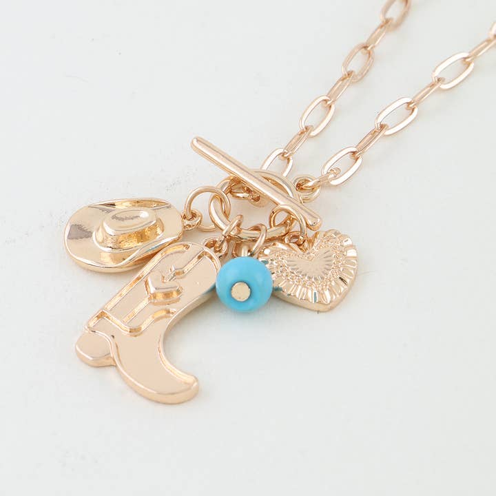 3AM BY H&D ACCESSORIES - Wholesale Pendant/Charm Necklace - Wild West Charms Toggle Necklace2