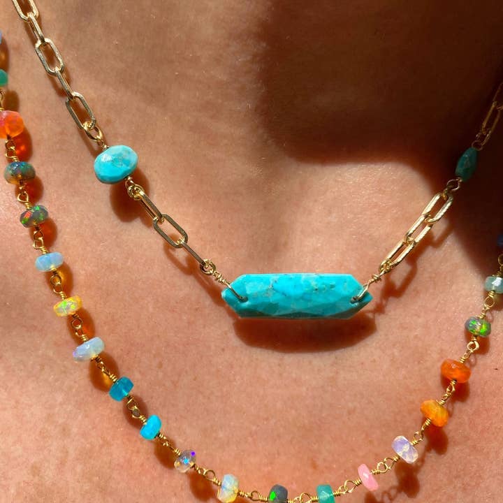 Native Gem - Vente Collier de perles - COLLIER OPAL ARC-EN-CIEL NÉON1