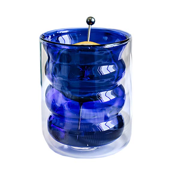 "Lanterne" Blå Dobbeltvægget Glas Kop 220ml for engroshandel hos TUTU Home