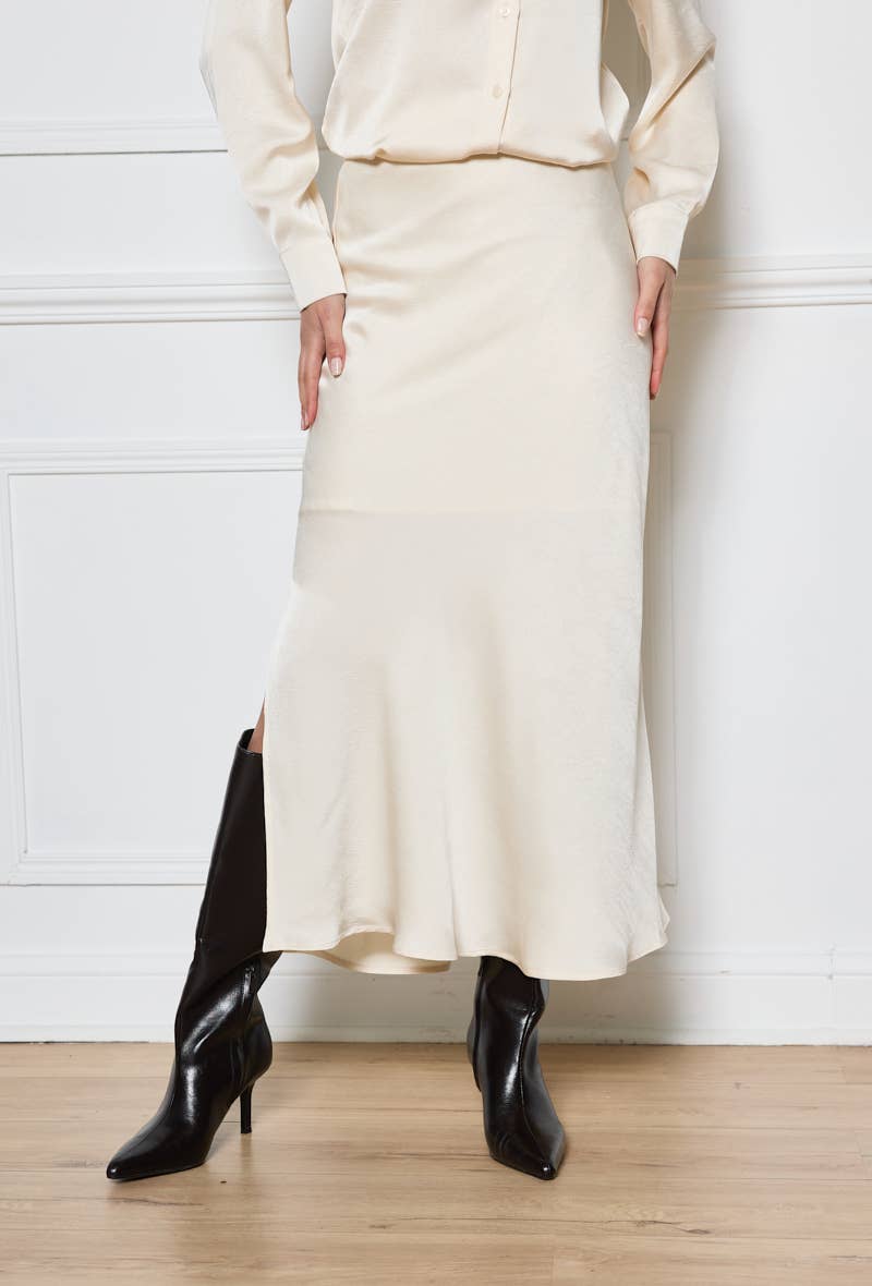 LULUMARY - Wholesale Skirt - Women's - Satin Skirt SK85615