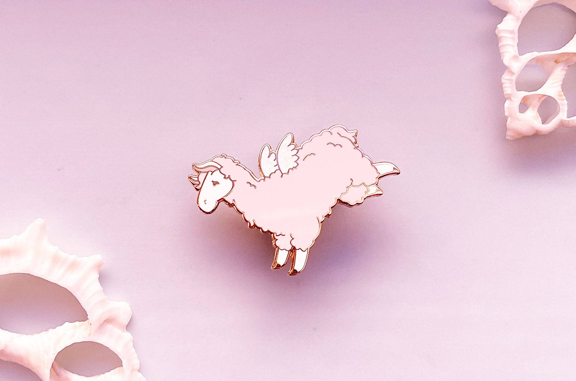 Alum and Ink - Wholesale Lapel Pin/Button - Flying Pink Llama Enamel Pin3