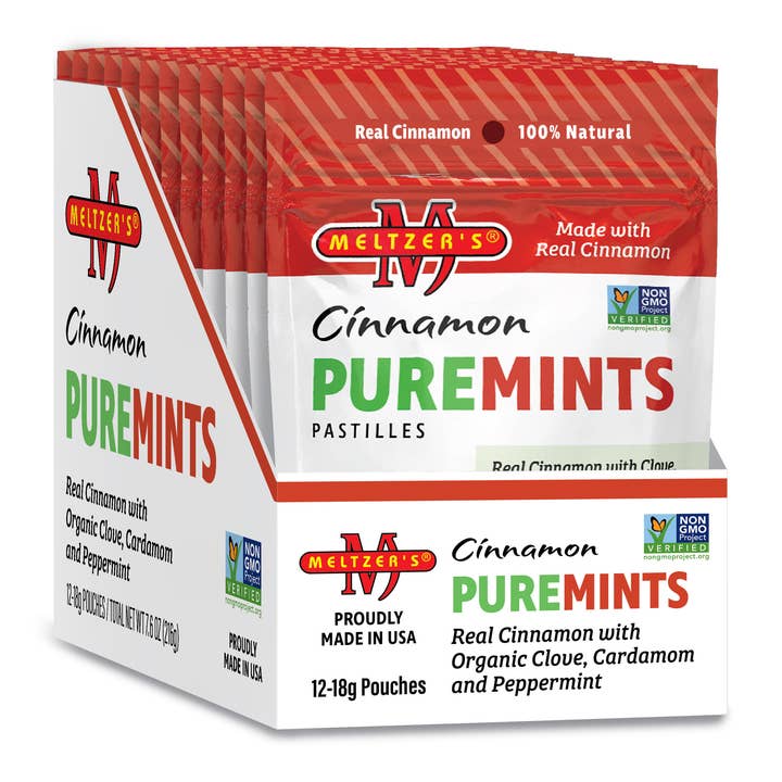 Meltzer's Puremints - Wholesale Mints - Meltzer's Puremints Cinnamon Pastilles 30 mints pouch 2