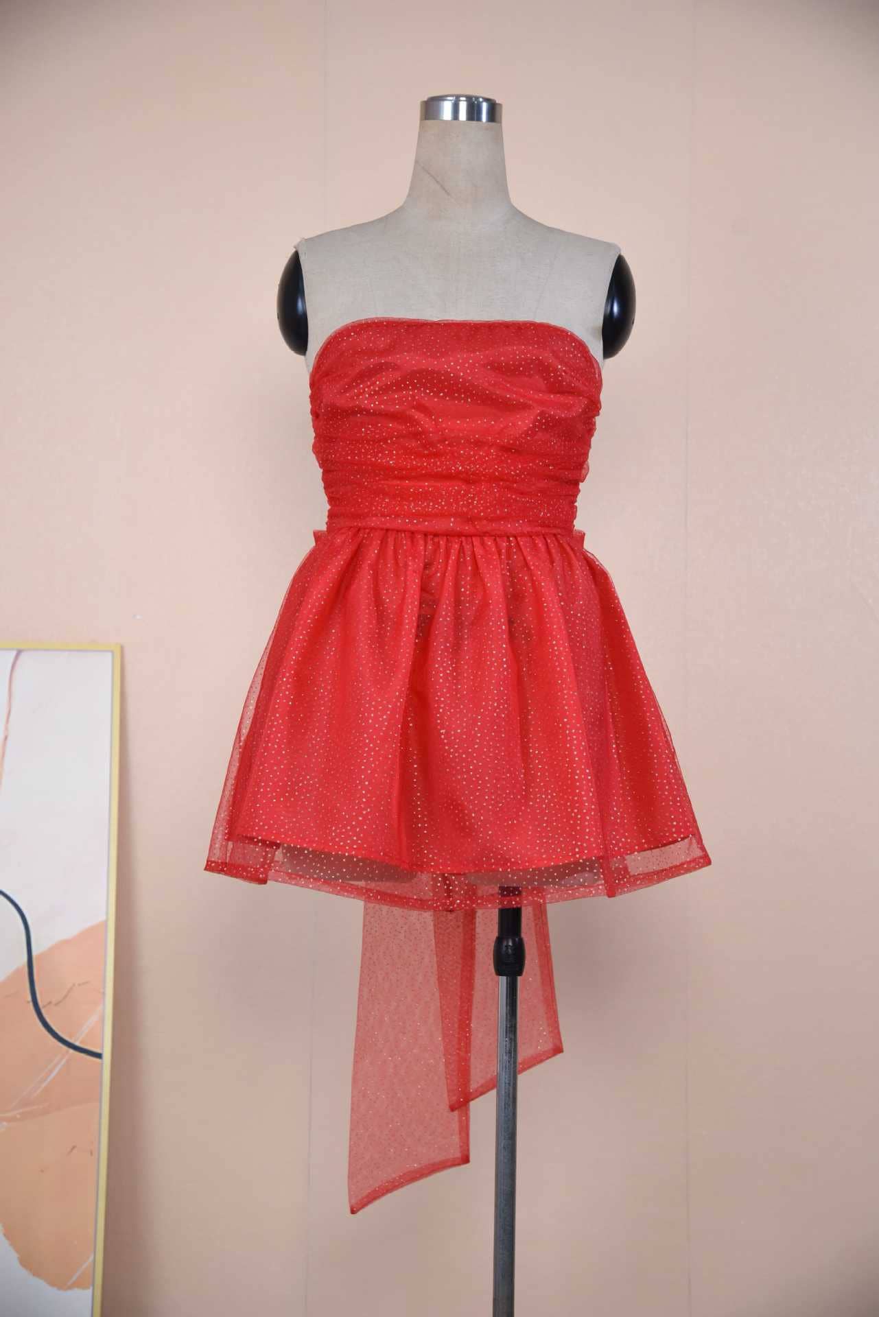 Sanyao Fashion – wholesale Dress – Women's – SF11 Elegant One-Shoulder Tube Top Tutu Skirt Backless Dress0