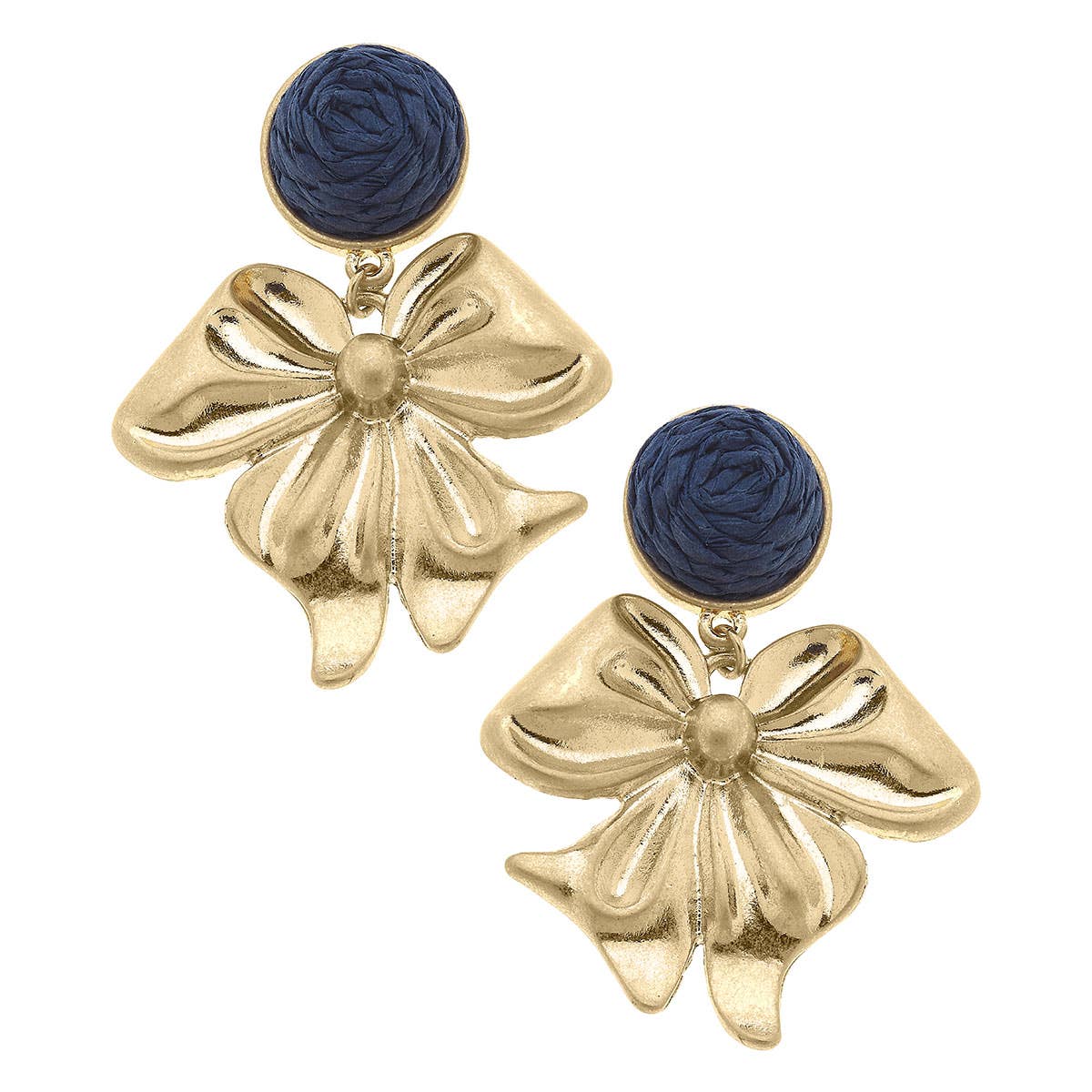 Canvas Style – wholesale Hängande örhängen – Aurora Rattan rosett örhängen2